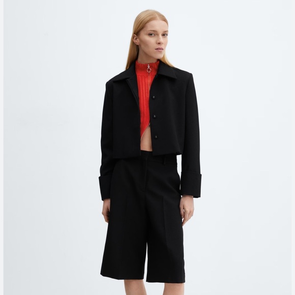 Mango Jackets & Blazers - BRAND NEW NEVER WORN w/o tags Mango Black Tailored Cropped Blazer